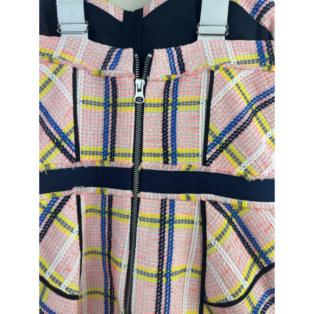Rebecca Minkoff Clara Pink Plaid Tweed Bustier Mini Dress Size 8 Preppy Coquette - Picture 11 of 12